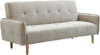 Vente-unique - Sofa 3‑Sitzer mit Clic‑Clac‑Funktion – Stoff – Beige – SONIATA