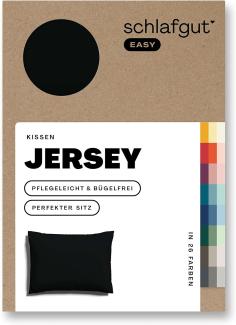 Schlafgut Kissenbezug EASY Jersey|Kissenbezug einzeln 70x90 cm| off-black