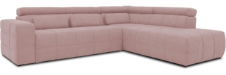 DOMO. collection Brandon Ecksofa, Sofa mit Rückenfunktion in L-Form, Polsterecke, Eckgarnitur, rosa, Ottomane rechts