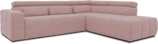 DOMO. collection Brandon Ecksofa, Sofa mit Rückenfunktion in L-Form, Polsterecke, Eckgarnitur, rosa, Ottomane rechts