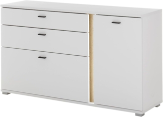 Sideboard Bellport in weiß matt und Eiche 150 cm