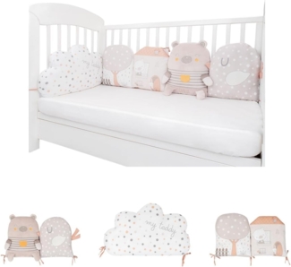 Kikkaboo Babykissen-Set 5-tlg. Plüsch Jersey Einzelkissen Maße 35 x 30 x 7 cm beige