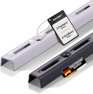 BOOMET Wandregalhalter Wandschienen für Regalsystem 1-reihig, 2-tlg, Weiß 50cm Regalschienen Wandregal Schiene