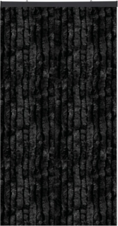 Flauschvorhang 140x200 Unistreifen schwarz