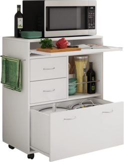 VCM Küchenmöbel Servierwagen Kicha 916890 Weiß H. 86 x B. 70 x T. 40 cm