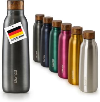 Blumtal 'Ray 'Trinkflasche, Edelstahl Anthrazit, 500ml