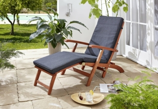 GRASEKAMP Qualität seit 1972 Auflage Anthrazit zu Deckchair Santos 174 x 51 x 6 cm Gartenliege Liegestuhl Sonnenliege Relaxliege