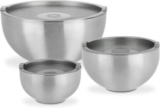 GSW 824019 THERMOSCHÜSSEL-Set mit Kunststoffdeckel 6-teilig, Edelstahl, silber, 26 cm, 6-Einheiten