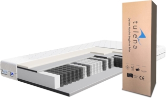 Taschenfederkernmatratze orthopädische 7-Zonen, zwei unterschiedlich feste Liegeseiten, TULENA, (Öko-Tex Zertifiziert), Wendematratze, Größe: 80x190 cm, H1 + H2 Basic