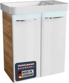 Fackelmann MILANO Gäste-WC Set 3-teilig, 55 cm breit, Braun hell / Weiß, Keramik