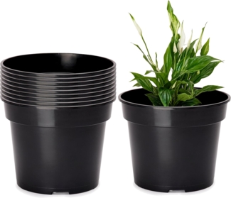 Garronda Blumentopf Blumentopf Kunststoff rund Pflanztopf Kräutertopf Anzuchttopf GD-0025 (1 St)