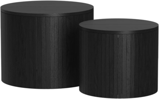 Vicco Couchtisch-Set Eiche/Schwarz 48 x 48 cm 2 Teile, Tavilo
