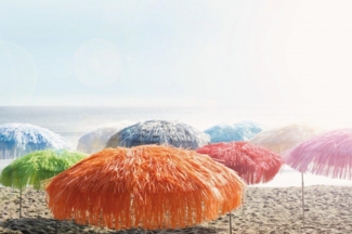 Hawaii - Sonnenschirm mit Fransen rot