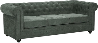 Vente-unique - 3-Sitzer-Sofa - Stoff - Grün - CHESTERFIELD