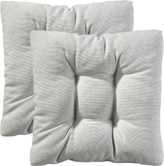 Traumnacht Stuhlkissen Cozy 2er Set, Bequeme Sitzkissen für Gartenstuhl, Küche oder Esszimmer, Indoor u. Outdoor, 40 x 40 x 6 cm, Weiss