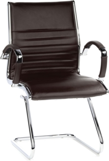 hjh OFFICE Besucherstuhl Konferenzstuhl PARMA V Leder, Braun