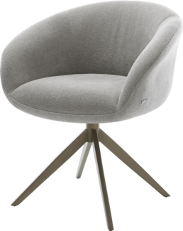 Drehstuhl Vinka-Flex mit Armlehnen Strukturstoff Soft Grau Kreuzgestell breit Effektfinish Titan 360° drehbar Wippfunktion Taschenfederkern