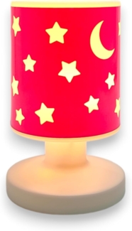 Akku-Tischleuchte Rosa mit Sternen