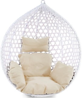 RAMROXX Hängesessel Kissen für Hängesessel Korb inkl. Rückenteil 2 teilig Set Style Beige