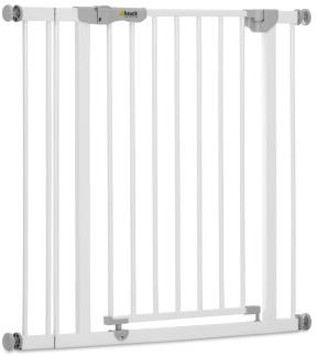 Hauck Open N Stop Treppenschutzgitter, inklusive 9 cm Verlängerung/Türgitter/84-89 cm/ohne Bohren/kombinierbar mit Y-Spindel für Geländer/erweiterbar bis 110 cm/zwei Richtungen/Metall/white(weiß)