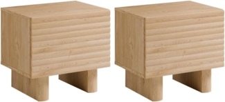 Vente-unique - 2er-Set Nachttische mit 1 Tür - MDF - Holzfarben - LUDIMA