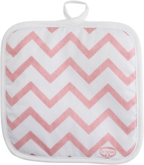 Dr. Oetker - 2x Topflappen 20x20 cm Rosa Weiß Rückseite Grau Weiß Retro (4634)