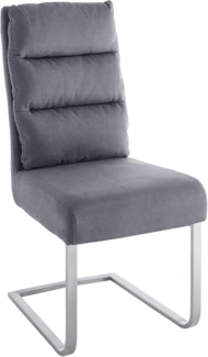 riess-ambiente Freischwinger COMFORT vintage grau / silber, Esszimmer · Microfaser · Edelstahl · Industrial