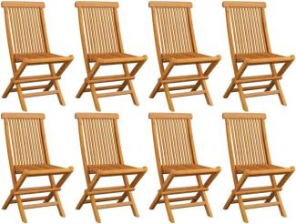 vidaXL Klappbare Gartenstühle 8 Stk. Massivholz Teak 3072916