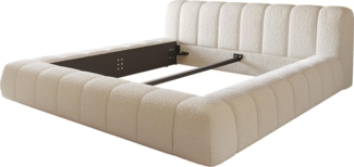 Polsterbettgestell Cutio 180x200 cm Bouclé Creme-Weiß