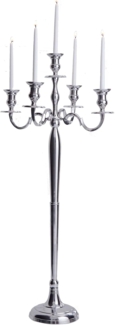 riess-ambiente Kerzenständer MODERN BAROCK 120cm silber, Metall · Kerzenhalter · Deko · Barock-Design