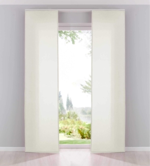 Gardinenbox Schiebegardine (2 St), Paneelwagen, blickdicht, Leinen Optik, Cationic blickdicht Leinen Optik Palermo 204411-2