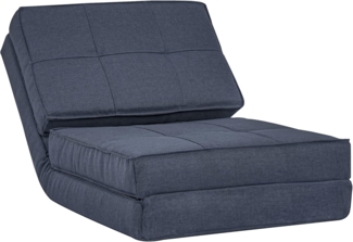HOMCOM Bodensofa klappbar Schlafsessel Bodenstuhl 5-stuhfig verstellbar Klappsessel Schlafsofa Sofabett Einzelsofa Dunkelblau 61 x 73 x 58 cm