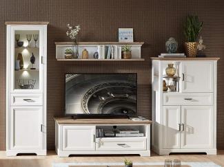 Wohnwand >Jasmin< in Pinie-Hell - 326x204x51cm (BxHxT)