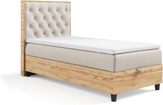 Best for Home Boxspringbett mit Bettkasten Trinity K-14 PLATE SINGLE inkl. 7 cm Topper (70x200 80x200 90x200 100x200 cm), Verschiedene Liefermöglichkeiten, TOP Preis-Leistungs-Verhältnis