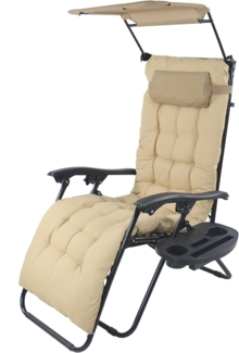 VCM Sonnenliege Maltosa 921193 Creme L. 160 x B. 64 x H. 107 cm