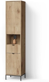Livinity® Hochschrank ATERNO, Viking Oak, 40x190 cm mit Tür und Schublade