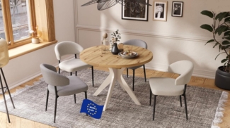 designimpex Esstisch Design Esstisch Renzo ausziehbar 110 bis 180 cm rund Esszimmer Tisch, Esstisch, Esszimmertisch, Tisch, Ausziehtisch, Küchentisch, Esszimmer