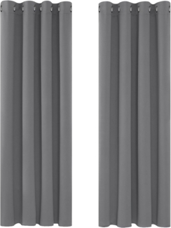 Deconovo Vorhang Blickdicht mit Kälteschutz Gardinen Kinderzimmer Verdunkelungsvorhang Kälteschutz, 183x117 cm(HöhexBreite), Hellgrau, 2er Set