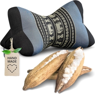 livasia Nackenstützkissen Knochenkissen, vegan und handgefertigt, Ø 15x32 cm, Kapok