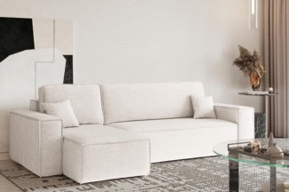 Kaiser Möbel Ecksofa mit schlaffunktion und bettkasten, Eckcouch L-Form BEST stoff NEVE, Mit Schlaffunktion, Bettzeugkapazität, universell