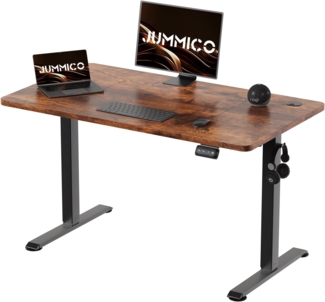 JUMMICO HöHenverstellbarer Schreibtisch 120x60 cm,Standing Desk（71-119cm）,Schreibtisch HöHenverstellbar Elektrisch mit 2-Memory-Steuerung und Antikollisions Funktion(Vintagebraun)