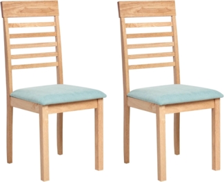 Esszimmerstuhl 2er Set ORTLEY Holz Hellbraun Mintgrün