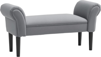 HOMCOM Polsterbank Flurbank für Schlafzimmer, bis 130 kg Belastbar (Sitzbank, 1-St, Bettbank), Segelstoff, Grau, 102 x 36 x 51 cm