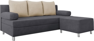 Mirjan24 'Dover' Schlafsofa, Anthrazit, 86 x 192 x 80 cm, mit Polsterhocker