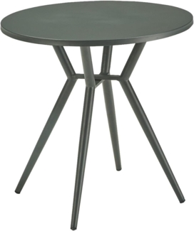 Liadomo Gartentisch Lesina (wetterfest & modern, 1 Tisch), Aluminium Gartentisch in Anthrazit, rund, 80 cm