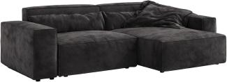 Ecksofa Sirpio L 260x160 cm Mikrofaser Schwarz Recamiere variabel