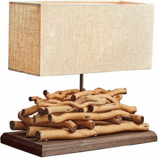 Mirabeau Tischleuchte Tischlampe Caribou leinen/braun