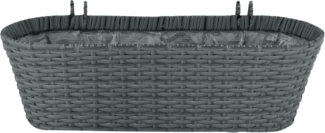 Kynast exklusiv Blumenkasten Rattan mit Halterung 613-401074 grau