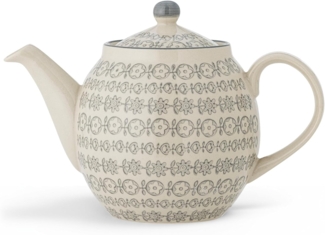 Bloomingville Kanne Bloomingville Karine Teekanne 1,2 Liter Grau Steingut, 1200 l, (Packung)