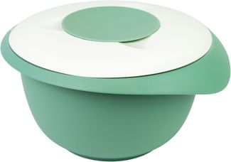 Westmark Rührschüssel mit zweigeteiltem Deckel 3,5 L mint-grün/weiß